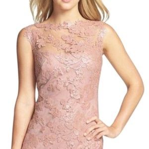 Tadashi Shoji Sequin Illusion Lace Dress 10